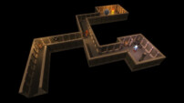 Procedurally generated, random dungeons.